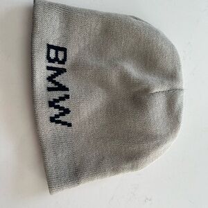BMW tan and dark blue reversible Knit Bean